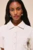 Undoubtedly Posh Cream Twill Pearl Cropped Shirt Jacket sold by Lulus