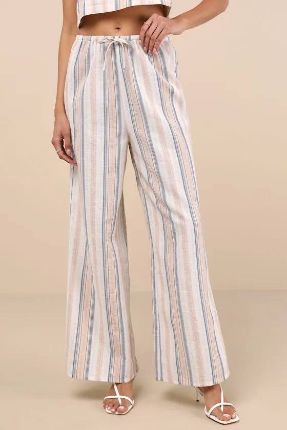 Raylon White Multi Striped Wide-Leg Pants sold by Lulus product image thumbnail 2