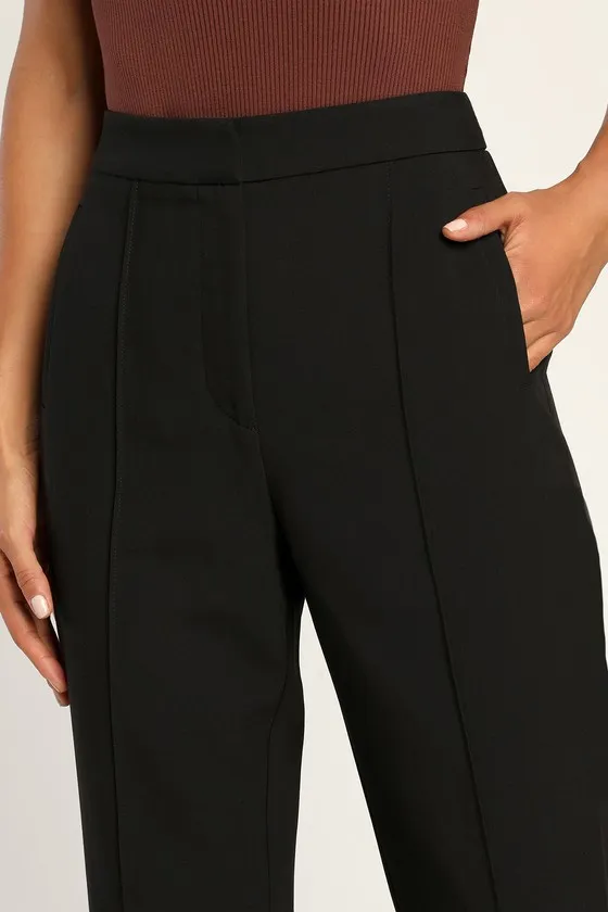 Chic Business Black High-Waisted Trouser Pants sold by Lulus product image thumbnail 3