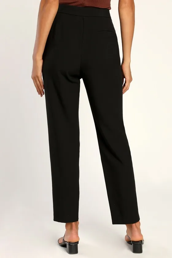 Chic Business Black High-Waisted Trouser Pants sold by Lulus product image thumbnail 4