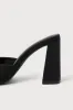 Preslie Black Satin High Heel Slide Sandals sold by Lulus