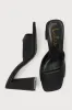 Preslie Black Satin High Heel Slide Sandals sold by Lulus