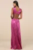 Shining Luxury Magenta Metallic Lurex Cutout Maxi Dress sold by Lulus