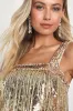 Fringe Fashion Gold Sequin Fringe Bodycon Mini Dress sold by Lulus
