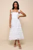 Striking Perfection White Embroidered Tie-Strap Midi Dress sold by Lulus