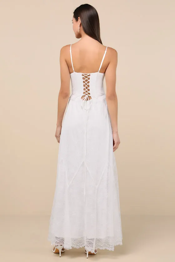 Bia White Lace Bustier Maxi Dress sold by Lulus product image thumbnail 2