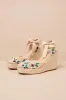 Vero Floral Raffia Lace-Up Espadrille Wedges sold by Lulus