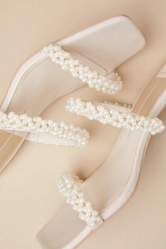 Boni Vanilla Pearl High Heel Slide Sandals sold by Lulus product image thumbnail 4