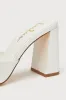 Preslie White Satin High Heel Slide Sandals sold by Lulus