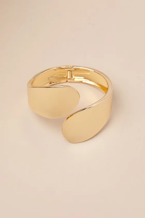 Yenna Gold Tapered Cuff Bracelet sold by Lulus