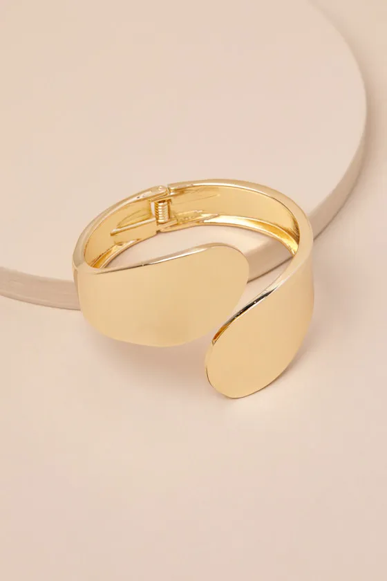 Yenna Gold Tapered Cuff Bracelet sold by Lulus product image thumbnail 2