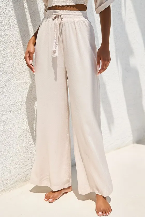 A Perfect Vacation Beige Two-Piece Swim Cover-Up Jumpsuit sold by Lulus product image thumbnail 3