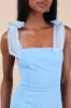 Beaming Perfection Light Blue Pearl Organza Tie-Strap Mini Dress sold by Lulus