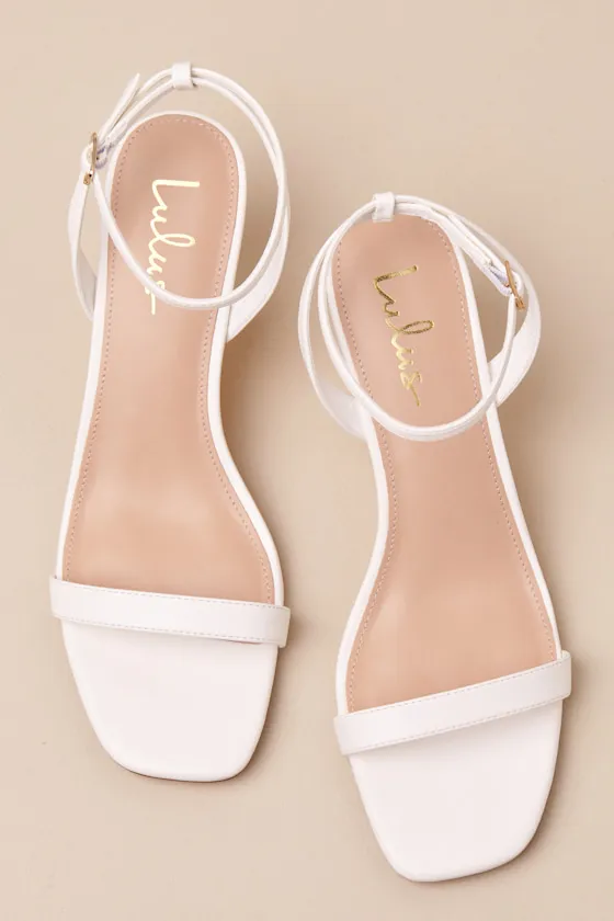 Ensley White Kitten Heel Ankle Strap Sandals sold by Lulus product image thumbnail 2