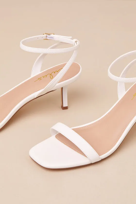 Ensley White Kitten Heel Ankle Strap Sandals sold by Lulus product image thumbnail 4