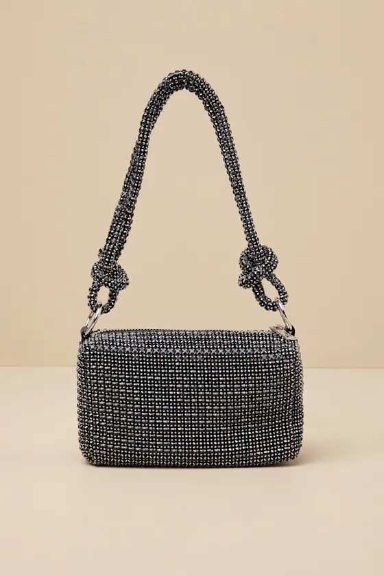 Dramatic Shine Black Rhinestone Handbag sold by Lulus product image thumbnail 3