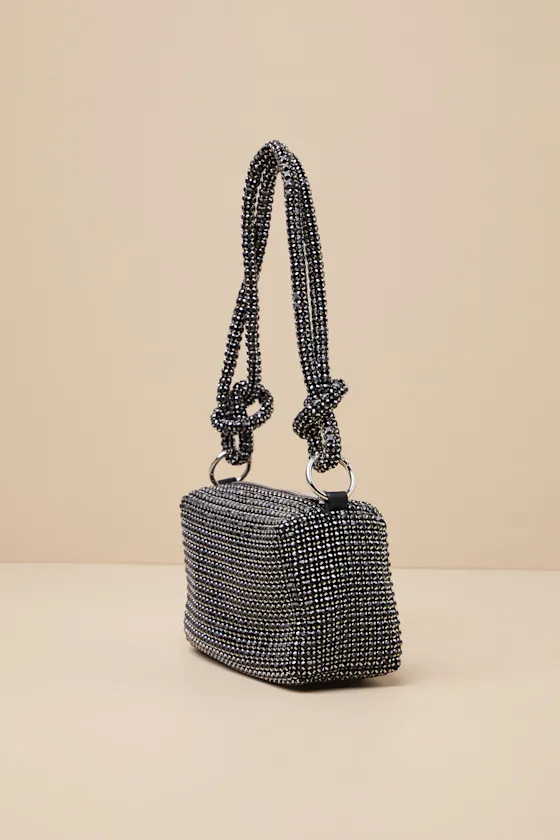 Dramatic Shine Black Rhinestone Handbag sold by Lulus product image thumbnail 4