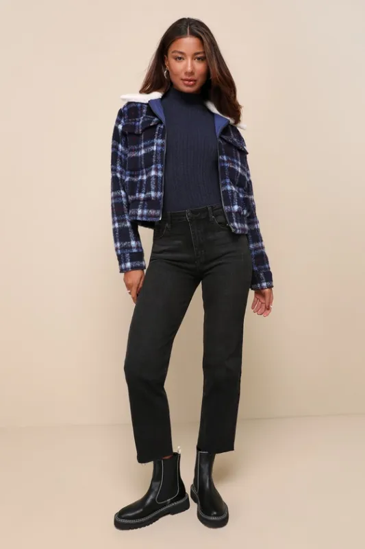 Laidback Icon Washed Black Denim High-Rise Straight Leg Jeans sold by Lulus