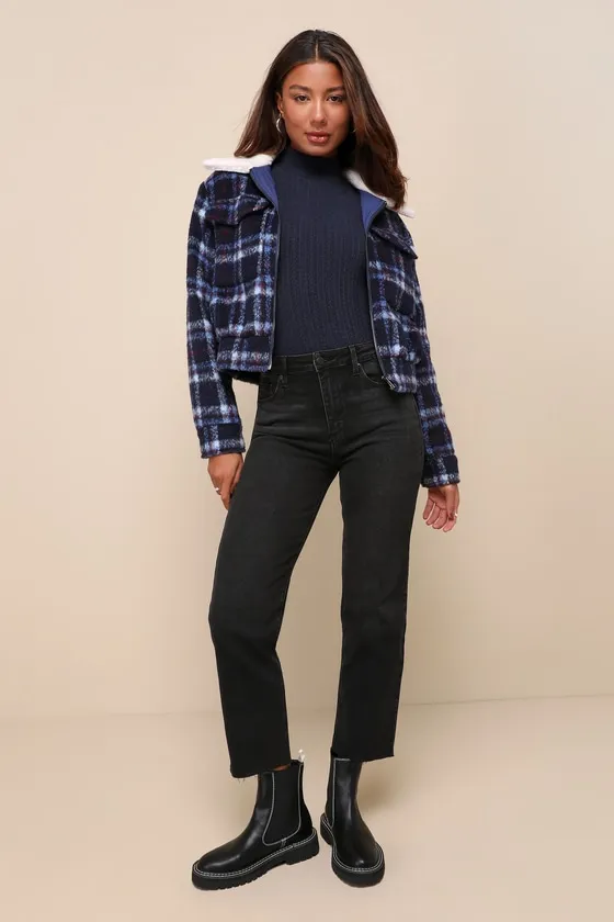 Laidback Icon Washed Black Denim High-Rise Straight Leg Jeans sold by Lulus