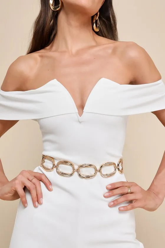 Bold Personality Gold Chunky Chain Belt sold by Lulus