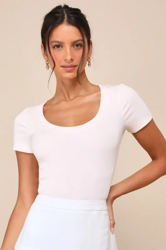 Effortless Upgrade Blush Pink Ribbed Scoop Neck Top sold by Lulus