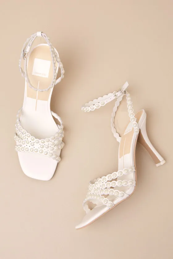 Hellen White Pearl Ankle Strap High Heel Sandals sold by Lulus product image thumbnail 2