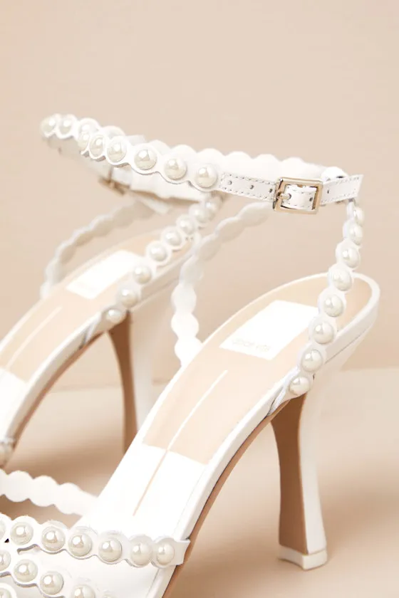 Hellen White Pearl Ankle Strap High Heel Sandals sold by Lulus product image thumbnail 3