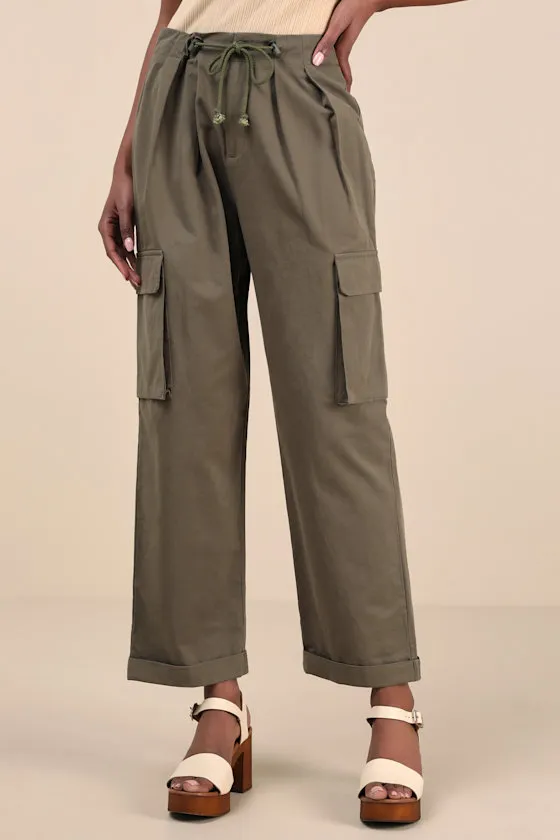 Greeta Olive Green Straight Leg Cargo Pants sold by Lulus product image thumbnail 2