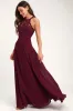Dance All Evening Burgundy Lace Maxi Dress sold by Lulus