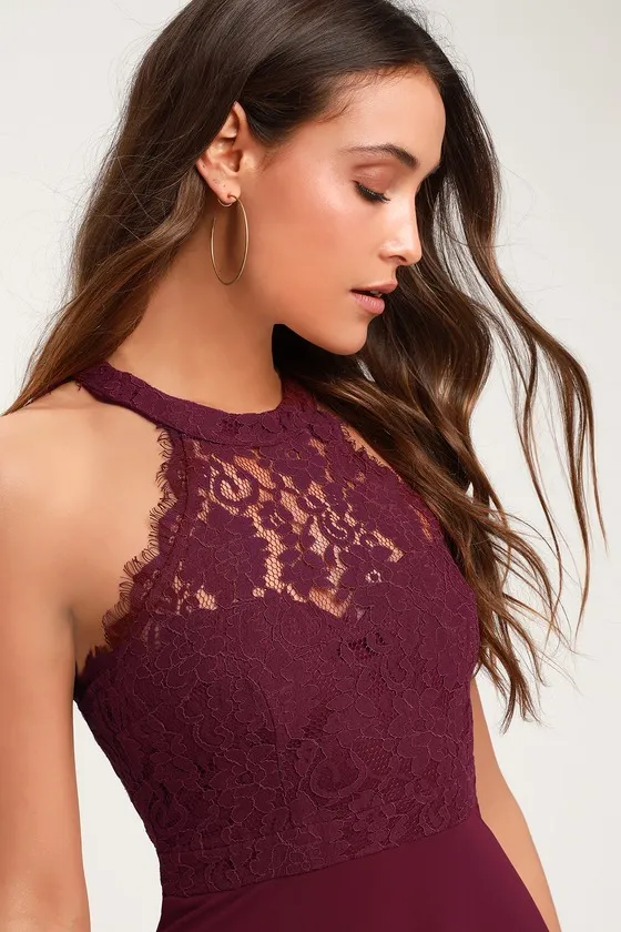 Dance All Evening Burgundy Lace Maxi Dress sold by Lulus product image thumbnail 4