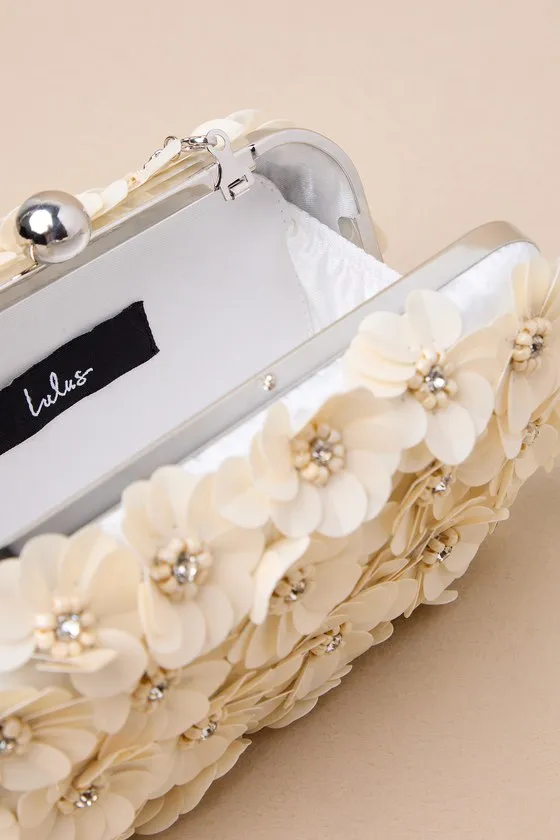 Blooming Addition Ivory Sequin Rhinestone Box Clutch sold by Lulus product image thumbnail 4