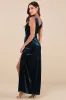 Beautiful Evenings Dark Teal Velvet Twist-Front Maxi Dress sold by Lulus