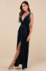Beautiful Evenings Dark Teal Velvet Twist-Front Maxi Dress sold by Lulus