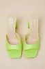 Preslie Lime Satin High Heel Slide Sandals sold by Lulus