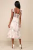 Fairytale Days Beige Mesh Floral Embroidered Bustier Midi Dress sold by Lulus