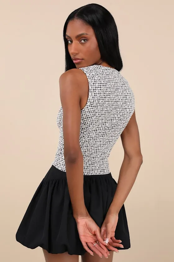 Kotone Black and White Gingham Embroidered Sleeveless Top sold by Lulus product image thumbnail 2