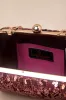 Composed Glitter Plum Purple Sequin Beaded Floral Clutch sold by Lulus