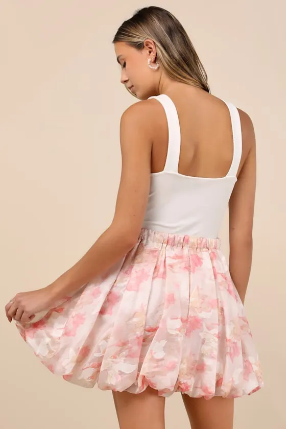Saylor Light Pink Floral Pleated Mini Skirt sold by Lulus product image thumbnail 2