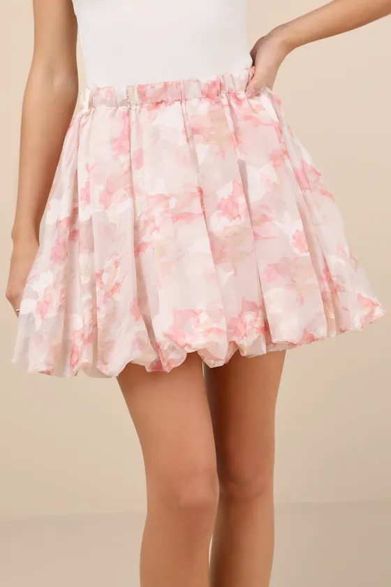 Saylor Light Pink Floral Pleated Mini Skirt sold by Lulus product image thumbnail 3