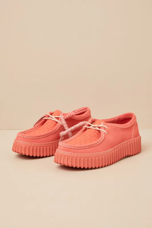 Torihill Bee Coral Suede Leather Flatform Lace-Up Loafers sold by Lulus