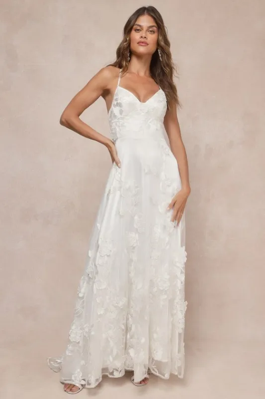 Profound Elegance Ivory 3D Floral Embroidered Maxi Dress sold by Lulus