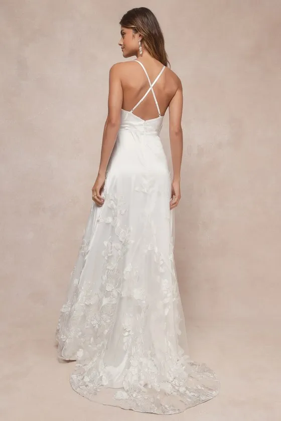 Profound Elegance Ivory 3D Floral Embroidered Maxi Dress sold by Lulus product image thumbnail 2