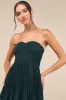 Seriously Sensational Emerald Strapless Tiered Maxi Dress sold by Lulus