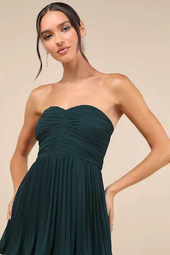 Seriously Sensational Emerald Strapless Tiered Maxi Dress sold by Lulus product image thumbnail 3