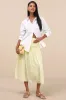 Kesia Light Yellow Textured A-Line Midi Skirt sold by Lulus