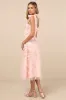 Effortlessly Sweet Blush Tulle 3D Floral Tie-Strap Midi Dress sold by Lulus
