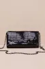 Brigit Black Metal Mesh Clutch sold by Lulus