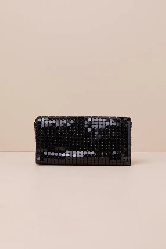 Brigit Black Metal Mesh Clutch sold by Lulus product image thumbnail 3
