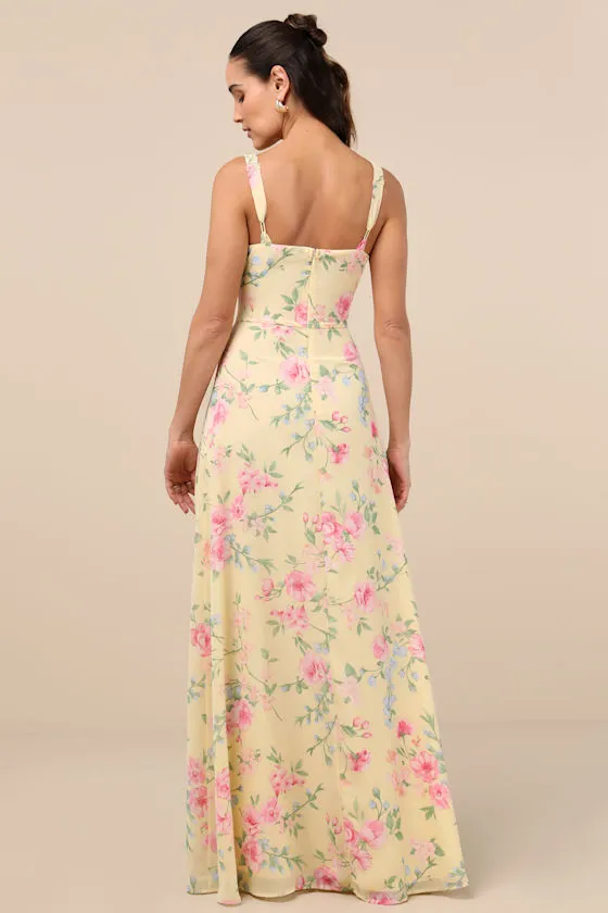 Remarkable Arrival Yellow Multi Floral Sleeveless Maxi Dress sold by Lulus product image thumbnail 2