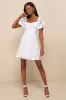 Sweetest Effect White Floral Burnout Puff Sleeve Mini Dress sold by Lulus
